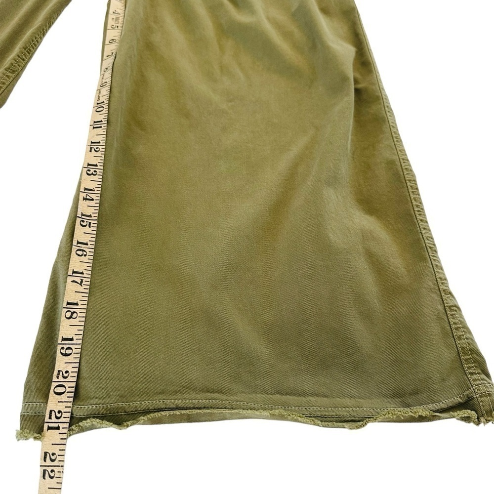 Nili Lotan Army Green Wide Leg Cropped Pants High Waist 4 - Picture 12 of 13